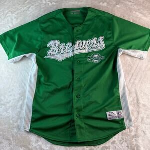 Milwaukee Brewers True Fan Series Jersey Men's Medium MLB St Patrick's Day Green